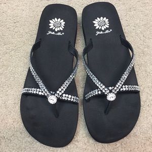 Yellow Box flip flops